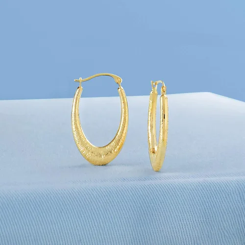 Miniatura 3 de Ross-Simons Pendientes de aro ovalados de oro amarillo de 14 quilates, Oro, No es una piedra preciosa