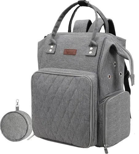 Miniatura 9 de crochet bag,knitting bagBackpack and Tote Bag Storage Bag ，Large capacityYarn Storage Organizer Travel Crochet Bag Women Carrying Crochet Rosa y Gris