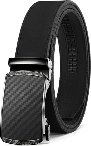 Miniatura 46 de CHAOREN Cinturón para hombre de cuero con trinquete - Ajuste personalizable, estilo sin esfuerzo (35 mm)