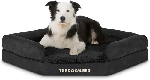 The Dog's Bed - Cama ortopédica de espuma viscoelástica para perro, superficie relajante, espuma certificada por CertiPUR, tela de felpa, felpa