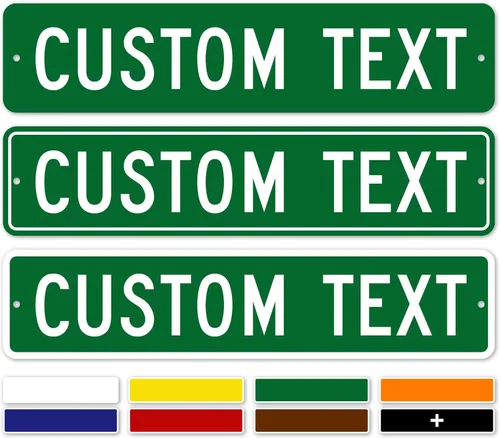 My Sign Center - Letrero de calle personalizado, 8 colores, opción reflectante, montaje de 4 x 18 pulgadas, grueso libre de óxido, fabricado en