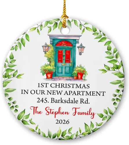 Miniatura 11 de Adorno de 1ª Navidad como el señor y la señora 2025, adorno de cerámica casado nuestra primera Navidad, adorno personalizado de Mr & Mrs para Adorno