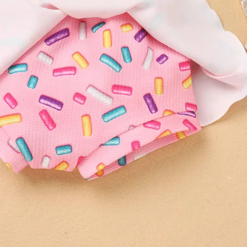 Miniatura 5 de IMEKIS Traje de 1er cumpleaños para bebé niña con estampado de girasol y durazno + pantalones cortos con volantes + diadema para sesión de fotos