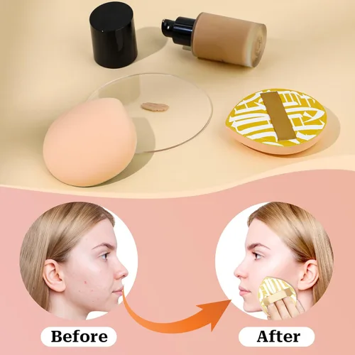 Miniatura 4 de 4 esponjas de maquillaje coreanas, suave en forma de lágrima, cojín cosmético, esponja de base para corrector, líquido, crema y polvo (tamaño grande)