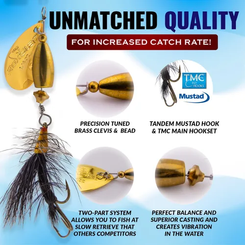 Miniatura 3 de RoxStar Fly Strikers Proven Nationwide to Out-Fish Any Spinner Hand-Tied in The USA Most Versatile Fishing Spinner Ever! Trout, Bass, Steelhead