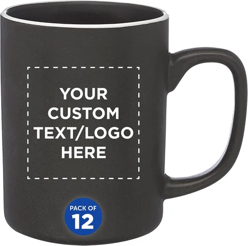 Miniatura 15 de Juego de 12 tazas personalizadas de cerámica mate El Grande de 20 onzas, paquete personalizado a granel, perfectas para té, espresso, capuchino