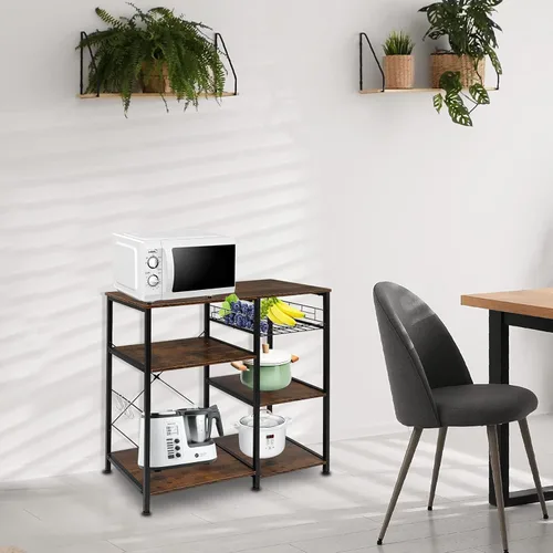 Miniatura 5 de Estante de cocina para hornear y microondas con estantes ajustables para electrodomésticos, estante de almacenamiento de electrodomésticos