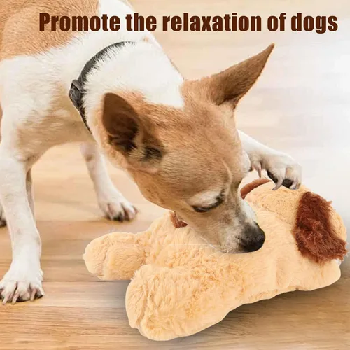 Miniatura 8 de Juguetes, animal de peluche interactivo con latido del corazón real, juguete de felpa suave y cómodo para gatos y perros, ayuda calmante