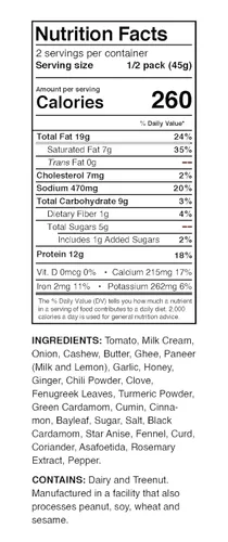 Miniatura 2 de The Cumin Club 's Instant Paneer Tikka Masala - Auténtica comida india con sabores regionales, lista para comer en solo 5 minutos, paquete de 5