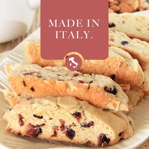 Miniatura 4 de L'Oro Del Sud Galletas de arándano Biscotti de 6.3 oz (180 g), galletas italianas Cantuccini d'Abruzzo, hechas con arándano real, sin OMG, producto
