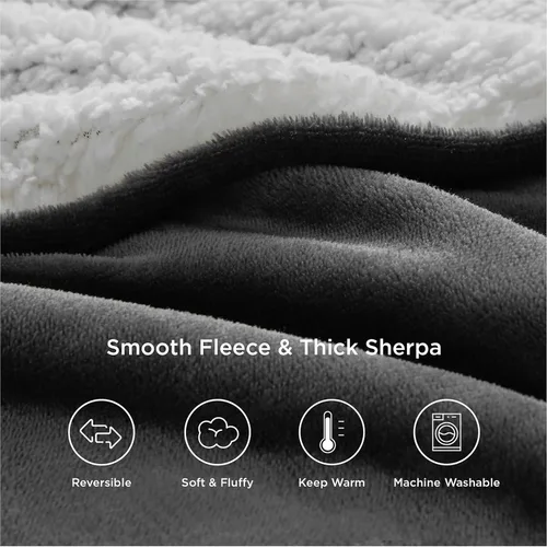 Miniatura 8 de Bedsure GentleSoft Manta Throw de Forro Polar Sherpa Tamaño Twin para Sofá - Manta Gruesa y Cálida para Mujeres y Hombres, Manta Twin Suave y 02
