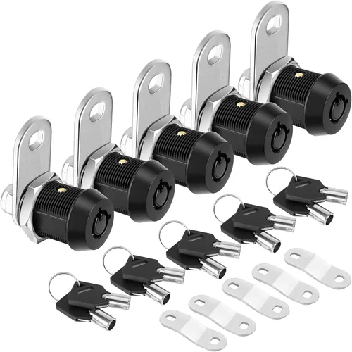 Miniatura 8 de PTEROMY Paquete de 2 cerraduras de gabinete con llaves, cerradura tubular de leva resistente de 5/8 pulgadas para cerraduras de almacenamiento