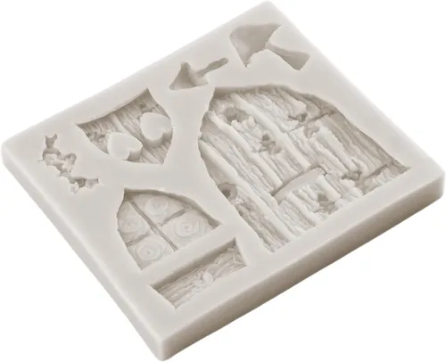 Miniatura 6 de Sijiangmold Moldes de silicona encantados para jardín, hadas, gnomo, puerta de casa, ventana, molde de fondant para caracol, hongos, fondant