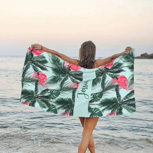 Miniatura 19 de Toalla de playa personalizada para niños y adultos, toallas de playa sin arena con nombre, toalla de playa personalizada de secado rápido, súper