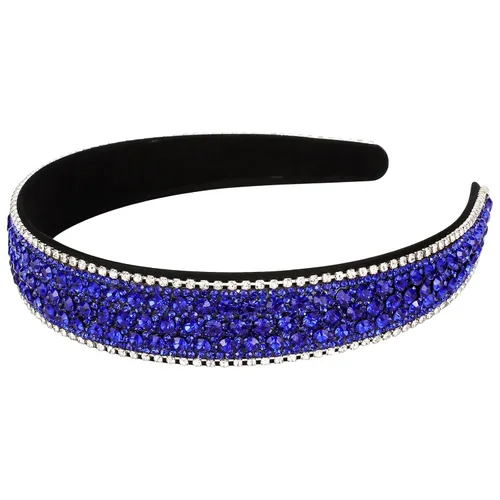 Miniatura 10 de Wecoe Diadema con diamantes de imitación para mujeres y niñas, azul, diadema de moda, antideslizante, brillante, cristal, diamante, banda fina