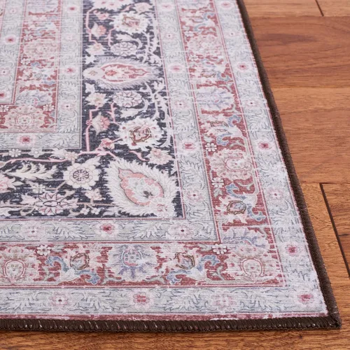 Miniatura 4 de SAFAVIEH Alfombra lavable Tucson Collection - 6 x 9 pies, resistente al óxido y salvia, antideslizante, ideal para zonas de alto tráfico en sala