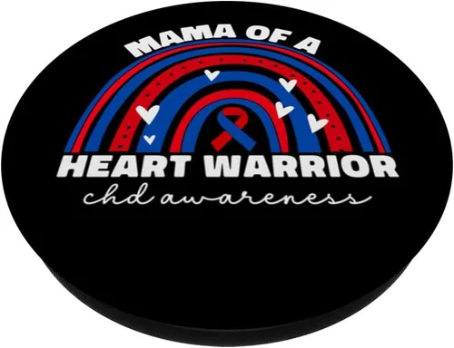 Miniatura 2 de Mama of a Warrior CHD Congenital Heart Defects Awareness Mama PopSockets intercambiables PopGrip
