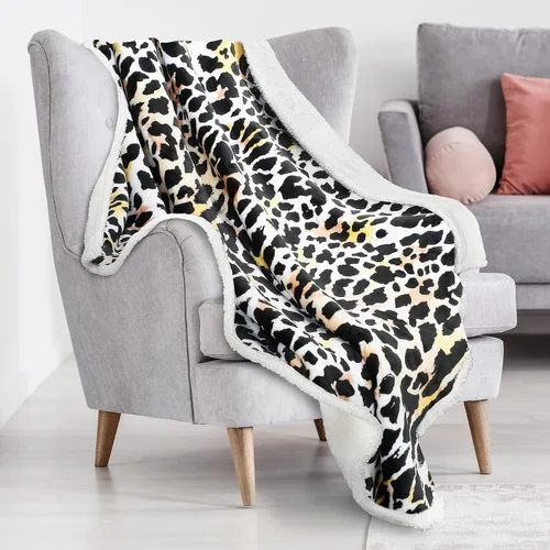 Miniatura 8 de Tirrinia - Manta sherpa de felpa gris de 50 x 60 pulgadas, manta reversible de vellón para cama y sofá, súper suave, cómoda, cálida y mullida manta