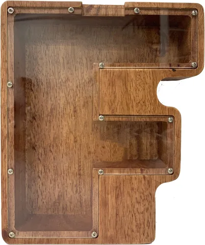 Miniatura 32 de Alcancía grande de madera personalizada para niños, alcancía con nombre personalizado, alcancía (nombre grabado láser) letras del alfabeto