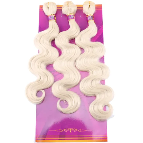 Miniatura 15 de Extensiones de cabello ondulado sintético de color rojo vino 3 paquetes de 16 18 20 pulgadas, color ombre de negro a burdeos, trenza de cabello