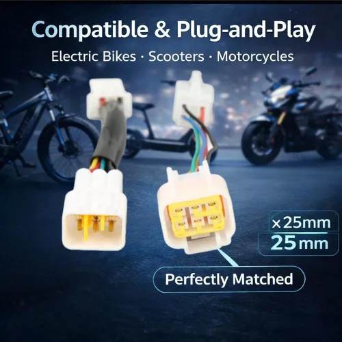 Miniatura 5 de KIMISS 2 unids controlador eléctrico motocicleta conector, 165mm/6.49in motocicleta Pasillo controlador adaptador IP67 sensible