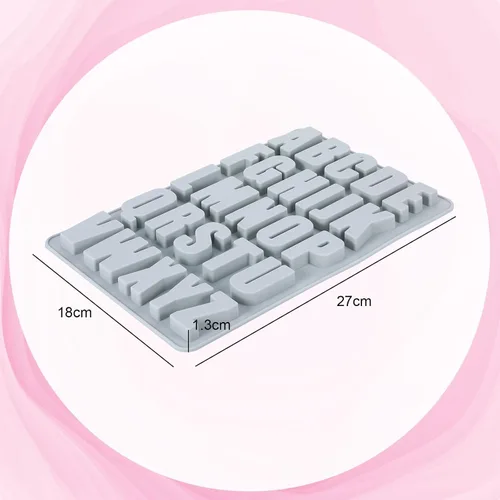 Miniatura 2 de 2 moldes de letras para chocolate, moldes de silicona del alfabeto para manualidades, molde de crayón reutilizable para cera, molde de letras