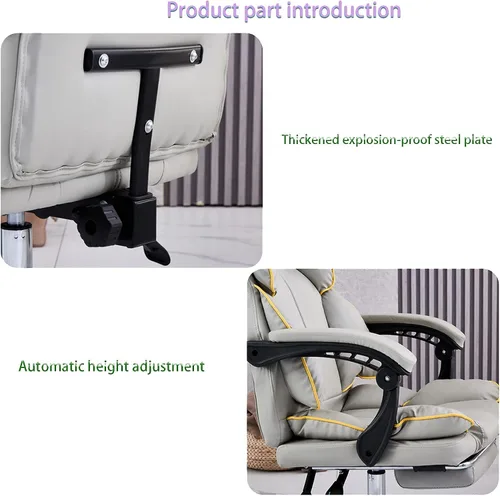 Miniatura 4 de Silla de oficina, silla de escritorio, silla de computadora, silla de computadora rosa, silla de oficina ergonómica, silla de oficina de cuero, Negro