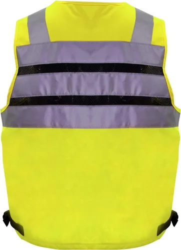 Miniatura 3 de SUXIBIP - Chaleco de seguridad de 10 bolsillos para hombres y mujeres, chaleco de alta visibilidad con tiras reflectantes 3M, tela Oxford Amarillo