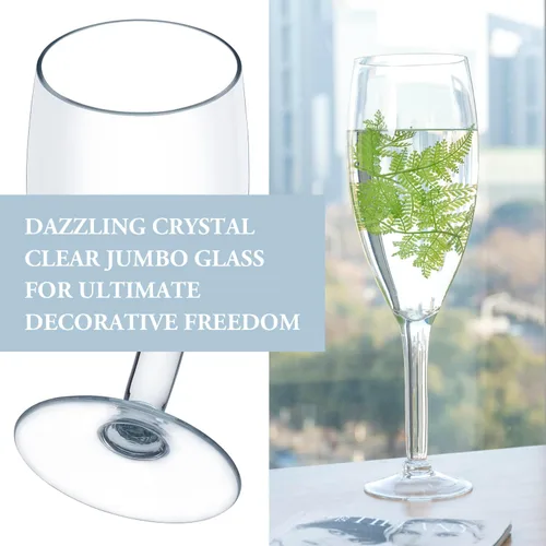 Miniatura 6 de MyGift Jarrón de vidrio de copa de champán de gran tamaño de 20 pulgadas, soporte decorativo grande para corcho de vino, centro de mesa floral