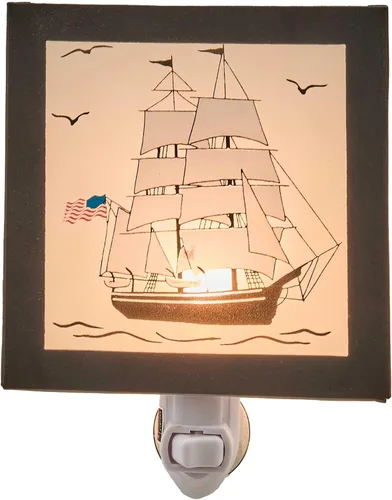 Miniatura 6 de Park Designs Cape Hatteras - Luz nocturna Lámpara de acento de faro costero con bombilla de 5 vatios Iluminación de salida de metal náutico