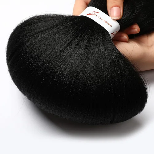 Miniatura 5 de Cabello trenzado preestirado negro natural, cabello largo trenzado de 32 pulgadas, 8 paquetes de extensiones de cabello trenzado profesional