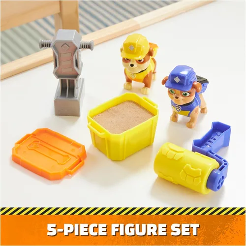 Miniatura 2 de Rubble & Crew, Juego de figuras de acción de Rubble and Mix, con 3 oz de arena cinética Build-It y 2 juguetes de construcción de mano, juguetes