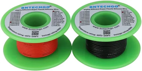 Miniatura 11 de BNTECHGO Carrete de alambre de silicona de calibre 16, rojo de 25 pies y negro de 25 pies, cable de cobre estañado trenzado flexible de 16 AWG