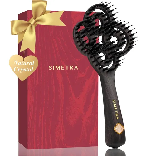 Miniatura 10 de SIMETRA Cepillo de pelo Lucky para mujeres y hombres, cepillo desenredante chapado en oro de 14 quilates, cepillo desenredante para todo