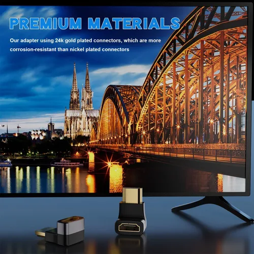 Miniatura 5 de PANPEO Adaptador HDMI de Ángulo Recto 8K@60Hz, Adaptador HDMI de 90 Grados y 270 Grados (Paquete de 2)