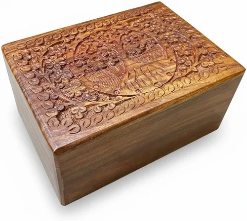 Miniatura 10 de Caja de Urna de Madera para Cenizas Humanas, Urnas Funerarias de Cremación, Urna Decorativa, Caja Conmemorativa para Mascotas, Urna para Gatos Bebés