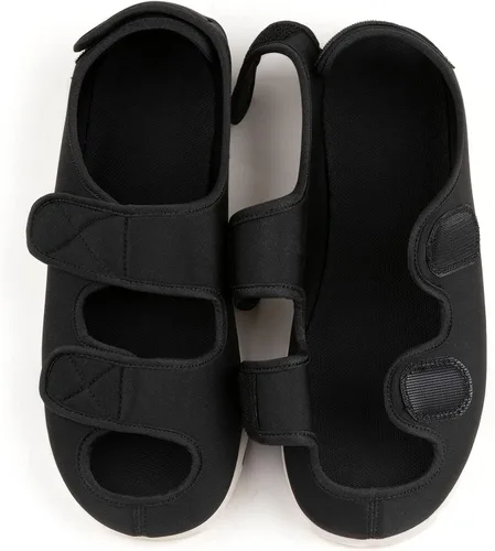 Miniatura 5 de RockDove Pantuflas diabéticas ajustables de 3 correas para hombre 8
