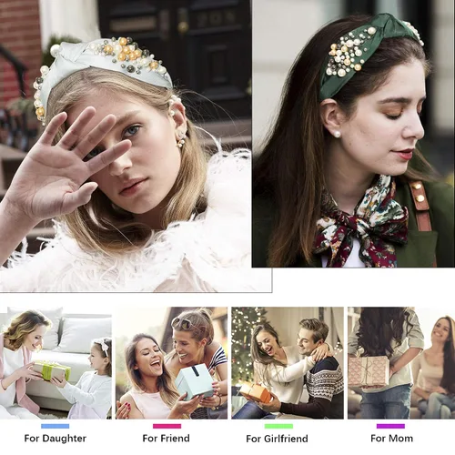 Miniatura 6 de Ivyu Diademas para la cabeza para mujer, 6 diademas para mujer, de moda, acolchadas para el cabello, accesorios para el cabello para niñas, Mixto