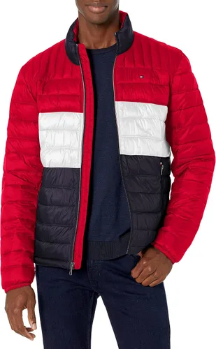 Tommy Hilfiger Chaqueta acolchada ultraligera para hombre estándar y grande y alto