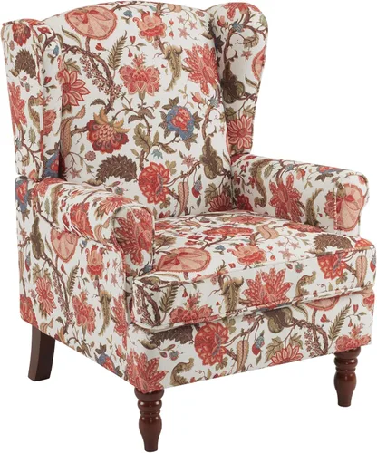Miniatura 21 de YOLENY - Silla decorativa moderna, con respaldo alto, sillón tapizado con botones de tela, sofá individual con patas de madera para sala de estar