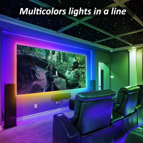 Miniatura 2 de Tiras de Luces LED USB RGB Arcoíris Persiguiendo Tiras de Luces LED TV Retroiluminación con Control Remoto de 17 Teclas Tiras de Luces Cambiables