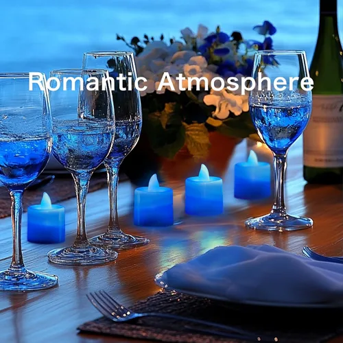 Miniatura 7 de Bolsas luminarias para velas con diseño de sol, resistentes al fuego, para bodas, Halloween, cumpleaños, Año Nuevo, fiestas, cenas, eventos Azul