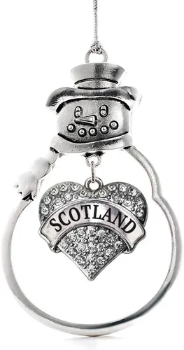 Miniatura 146 de Colgante de plata con diseño de Detroit con forma de corazón y muñeco de nieve con circonitas cúbicas