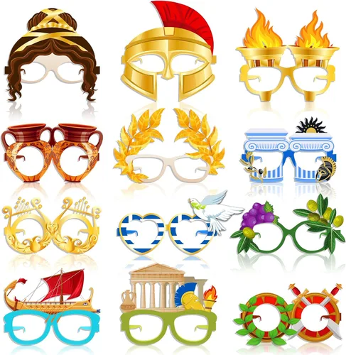 Miniatura 14 de 36 piezas de artículos de fiesta de invierno, gafas de papel de copo de nieve, decoraciones de fiesta de invierno del país de las maravillas