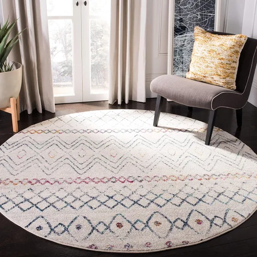 Miniatura 52 de SAFAVIEH Madison Collection - Alfombra decorativa de 2 x 3 pies, color marfil y carbón, diseño marroquí bohemio envejecido, no desprende pelusa