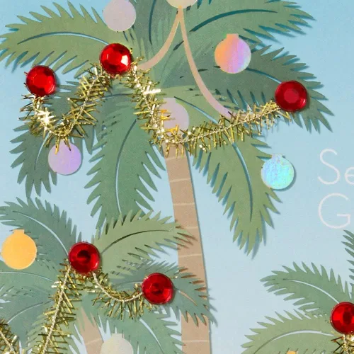 Miniatura 6 de NIQUEA.D, Tarjeta de Navidad de palmeras y adornos