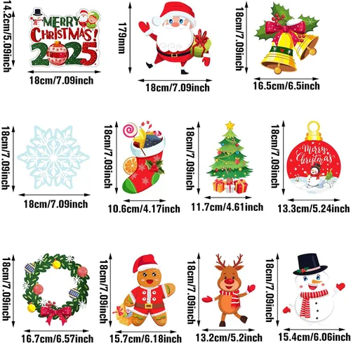 Miniatura 4 de Juego de 30 piezas de decoraciones navideñas colgantes de remolinos de papel de aluminio, letrero de muñeco de nieve y alce, remolinos colgantes