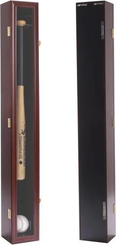 Miniatura 10 de HOROW Vitrina de bate de béisbol – Marco de madera de montaje en pared de bate de béisbol con soporte de puerta transparente acrílico para gabinete