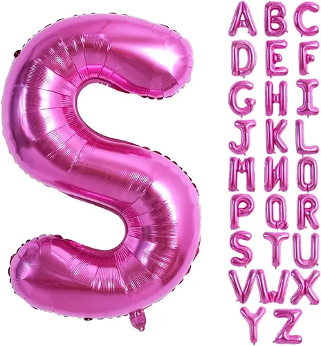 Miniatura 9 de TONIFUL Globos grandes de 40 pulgadas de color rojo rosa con letras B, globos gigantes de letras del alfabeto, globos grandes de Mylar
