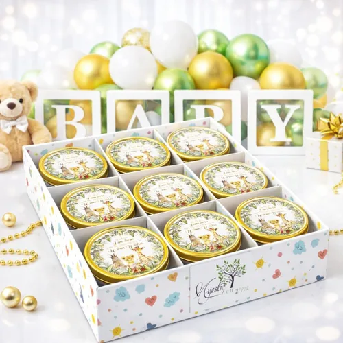 Miniatura 14 de Majestic Zen Juego de regalo de velas para baby shower, paquete de 9 velas de cera de soja perfumadas neutrales, aroma a polvo fresco para bebé, 30